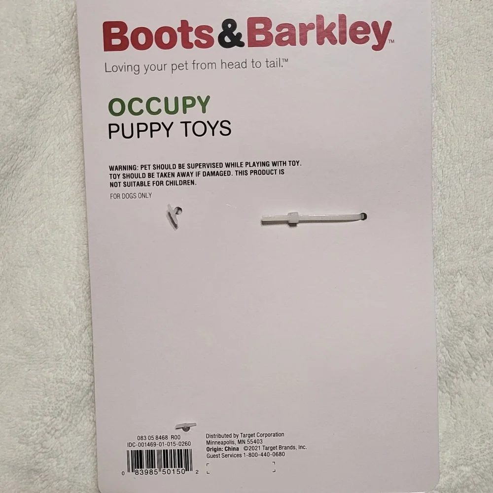 Boots & Barkley NIP 2pc Bundle- Puppy Occupy Rubber & Rope Dog Toy Set